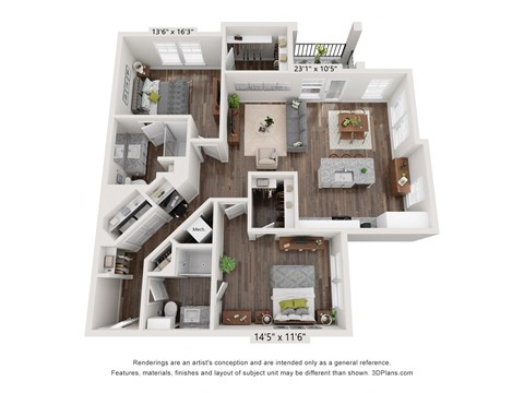 bedroom floor plan | village on the lakes apartments